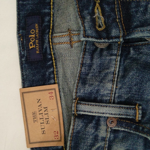 Polo Ralph Lauren Sullivan men's slim fit button fly low rise denim blue jeans - Picture 3 of 14